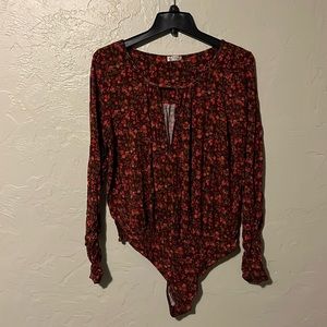Free People Floral Bodysuit